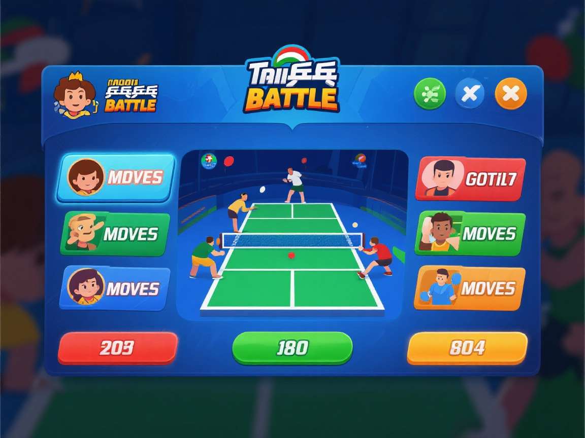 India Table Tennis Battle main menu showing different game modes and Indian-themed interface