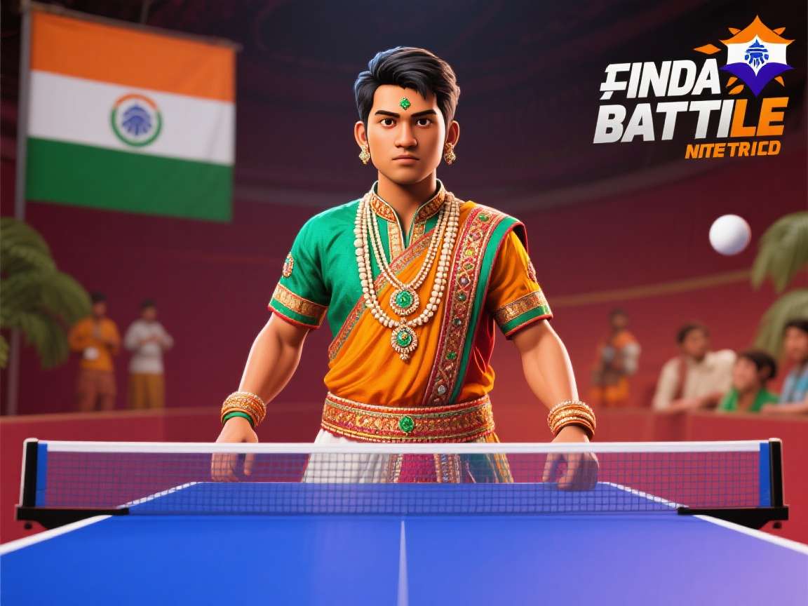 India Table Tennis Battle player customization screen showing various Indian clothing options