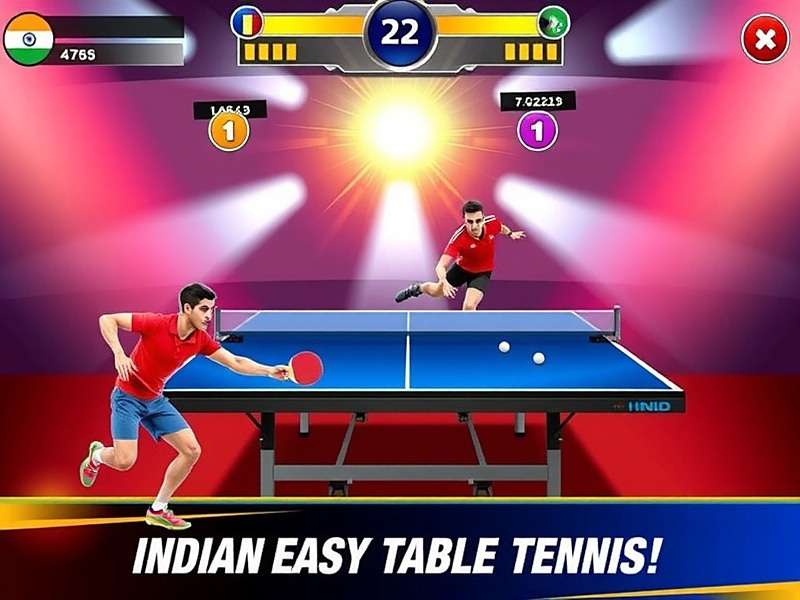 India Table Tennis Battle running on various devices including smartphone, tablet, and PC